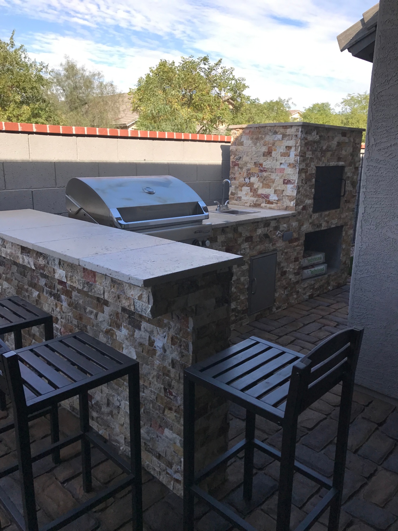 Stone Outdoor Kitchen — Outdoor Kitchens by Custom Outlooks LLC