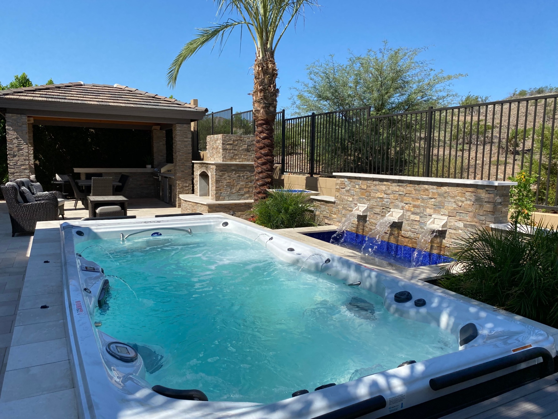 Swim Spa & Cobalt Cascade — Pools & Spas by Custom Outlooks LLC