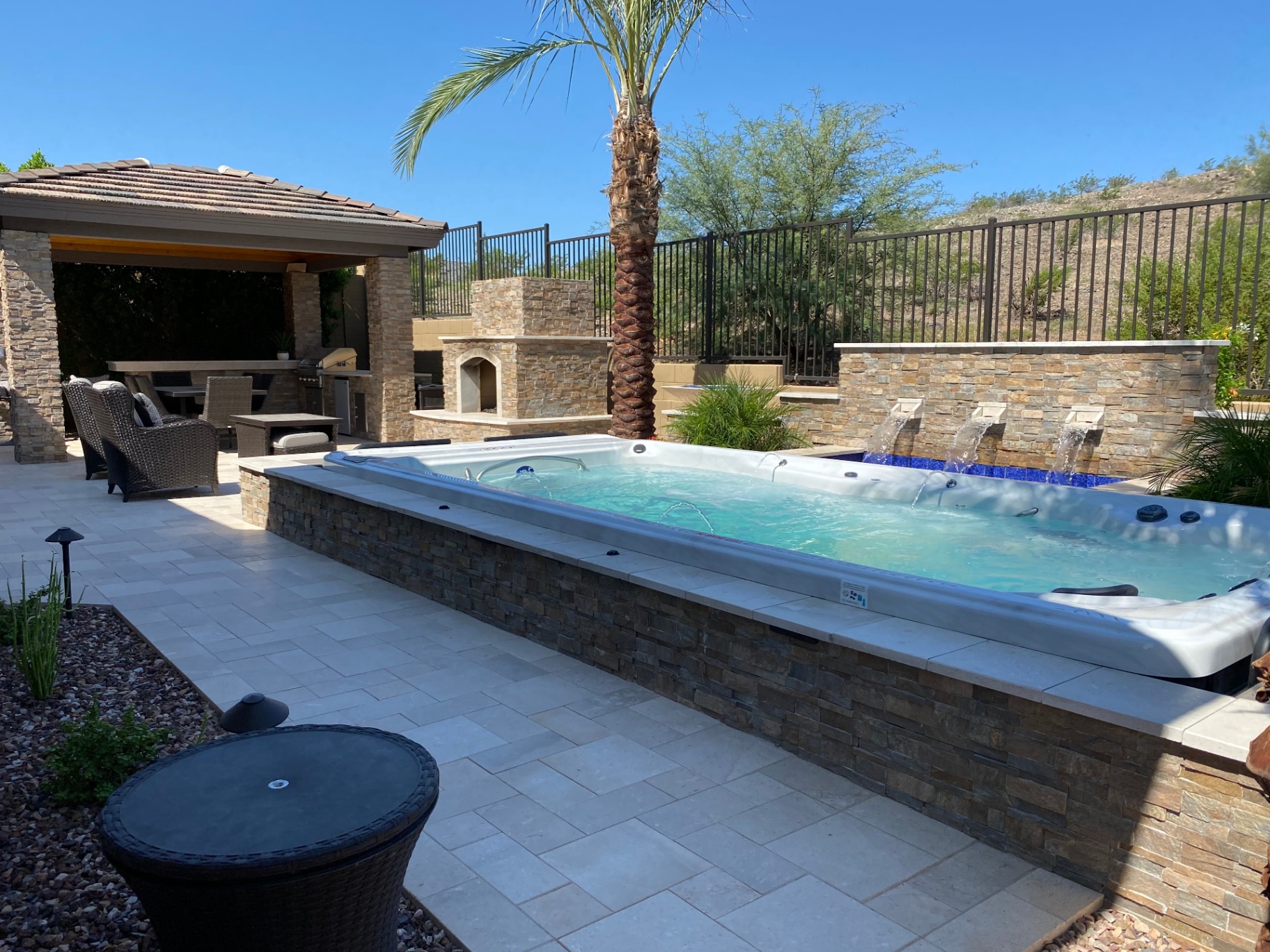Swim Spa & Water Wall — Pools & Spas by Custom Outlooks LLC