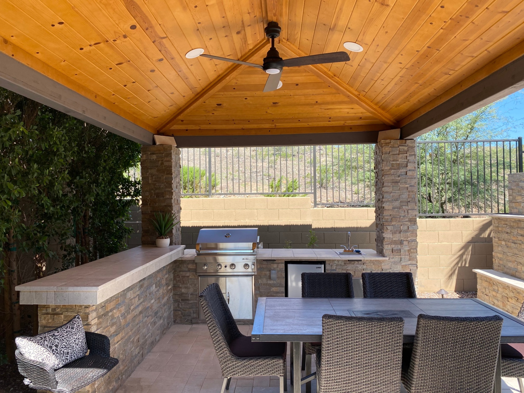 Cedar Ceiling Kitchen — Outdoor Kitchens by Custom Outlooks LLC